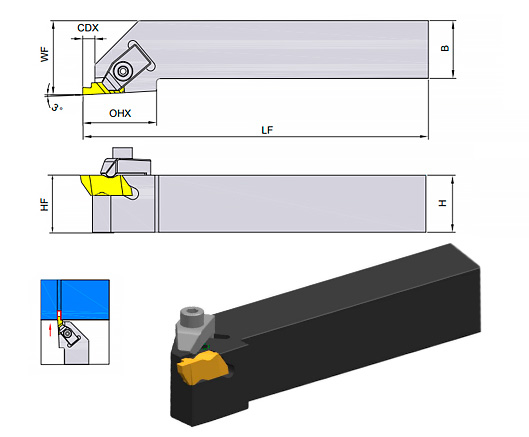 Наружная державка для канавок