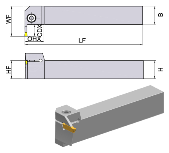 отрезная/канавочная державка TGZEPR32323T21 бренд GESAC