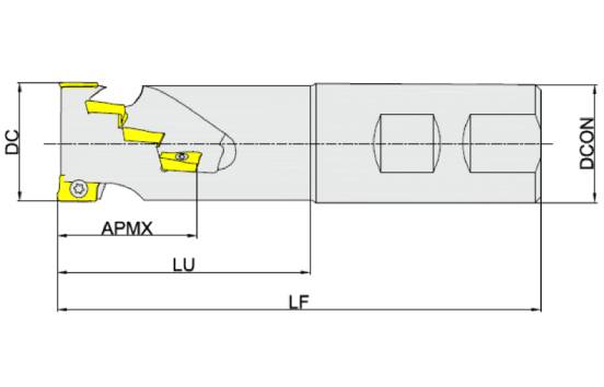 корпус фрезы Фрезерование уступов серия MHB190