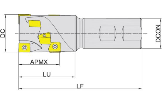 корпус фрезы Фрезерование уступов серия MHC190
