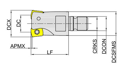корпус фрезы Hi-Feed серия MKF115