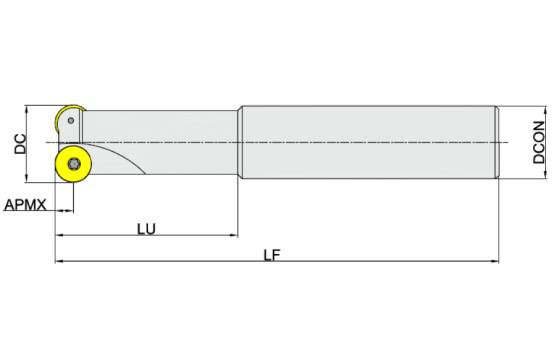 корпус фрезы Позитивное профильное фрезерование серия MPA100