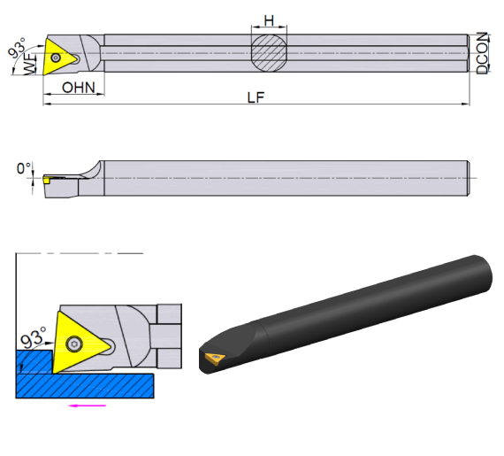 токарная державка расточная