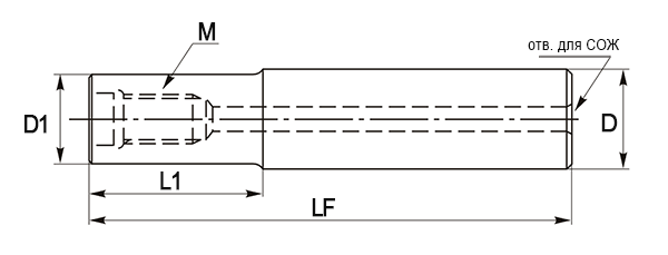 Твердосплавный хвостовик