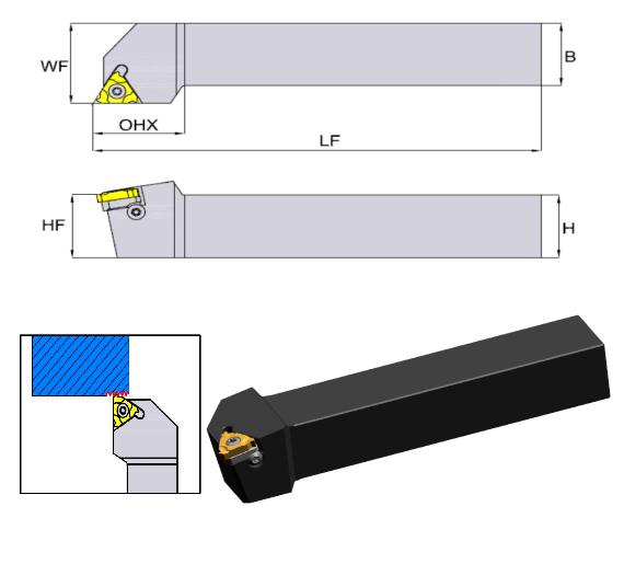 Наружные резьбовые державки