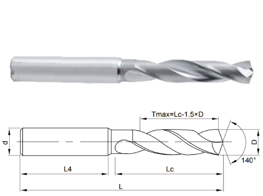 сверло монолитное твёрдый сплав, серия D918-A3N GESAC