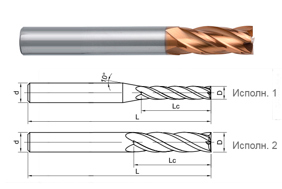 фреза монолитная твердосплавная SH360-S4A-16-45-K