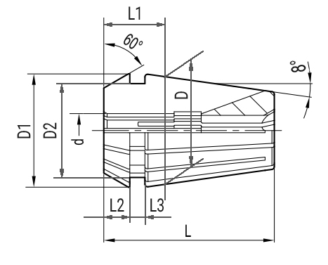 цанга коническая ER
