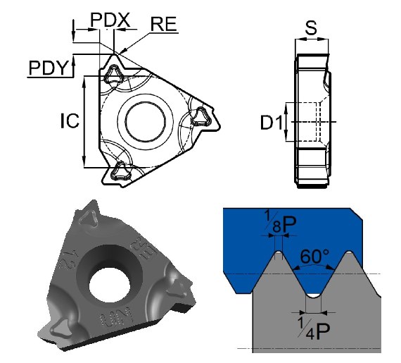 пластина резьбонарезная 16ER8UN-TC-GM3225 GESAC