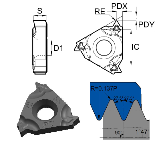 пластина резьбонарезная 16IR14BSPT-TC-GM3325 GESAC