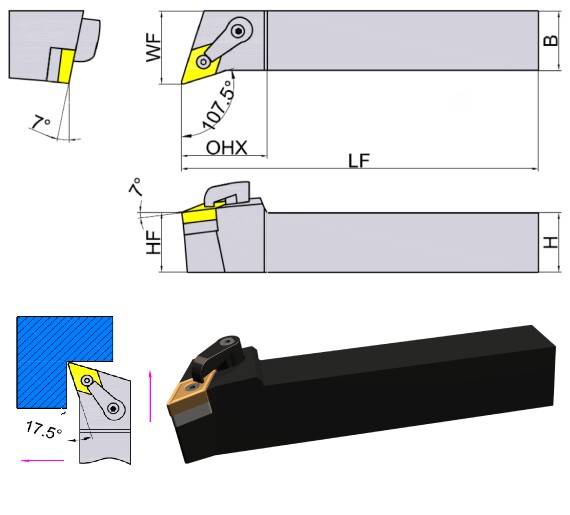 токарная державка MDQNR/L