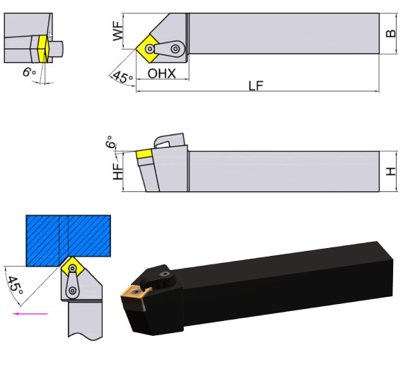 токарная державка MSSNR/L