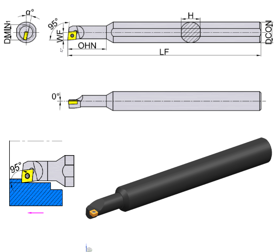 токарная державка расточная A1216M-SCLCR06 бренд TACTIC