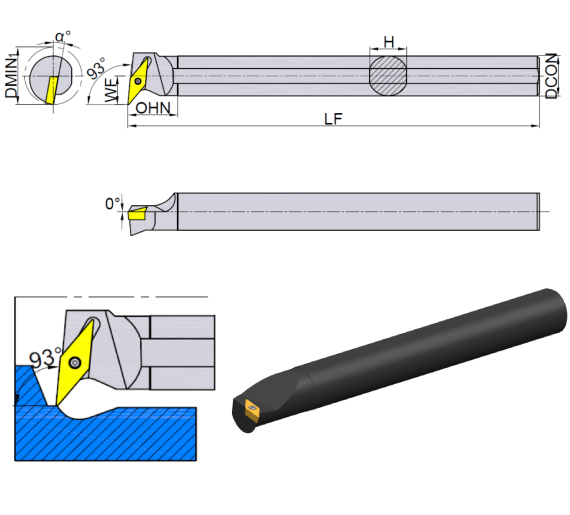 токарная державка расточная S25S-SVUBL16 бренд TACTIC